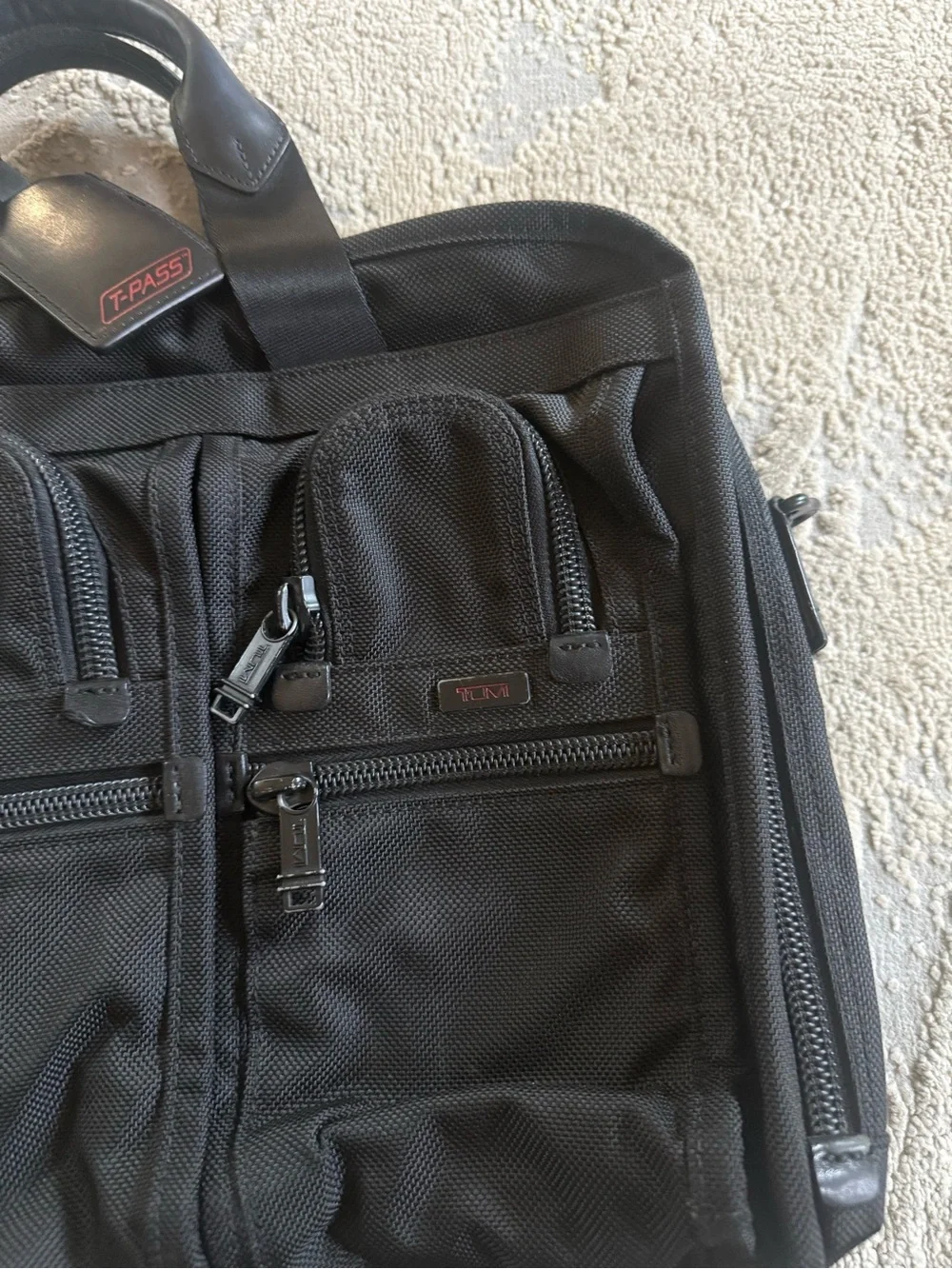 Tumi Alpha 2 T Pass Briefcase 26145DH Black Ballistic Nylon Bag Laptop Sleeve